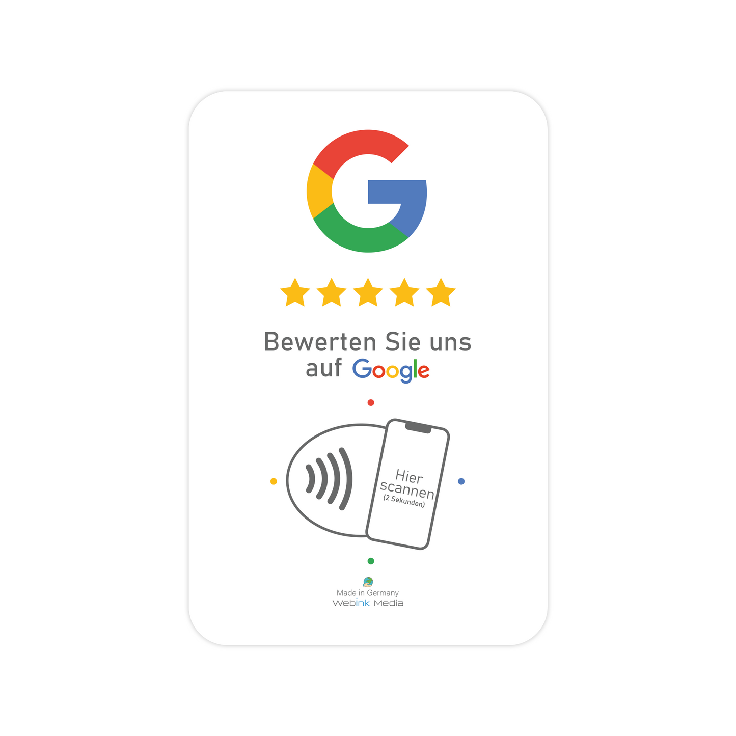 NFC Google Bewertungskarte aus umweltschonendem Hartmaterial