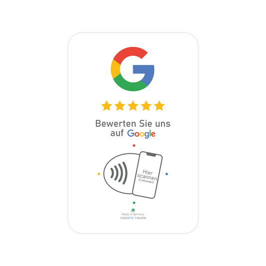 NFC Google Bewertungskarte aus umweltschonendem Hartmaterial
