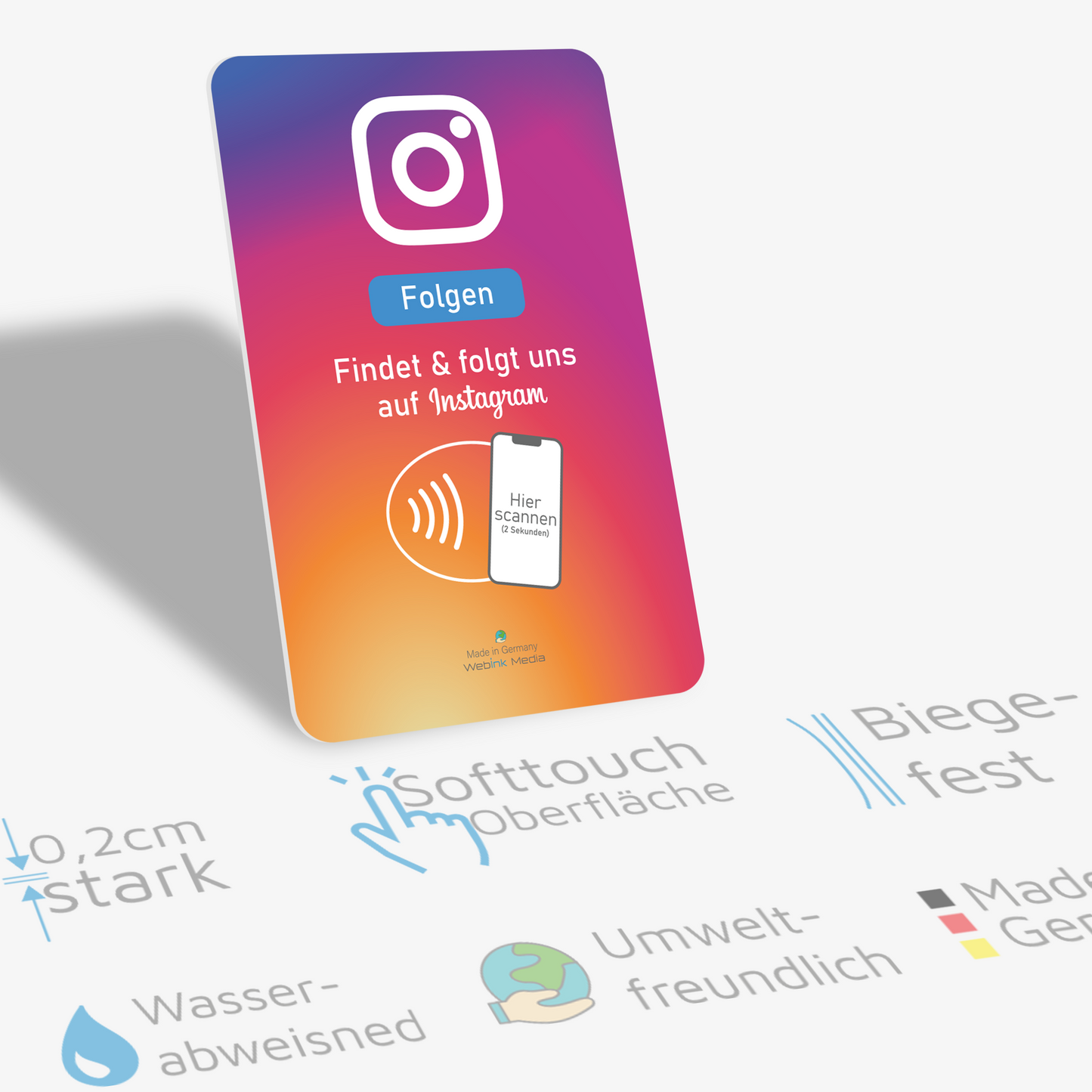 NFC InstaConnect Karte aus umweltschonendem Hartmaterial